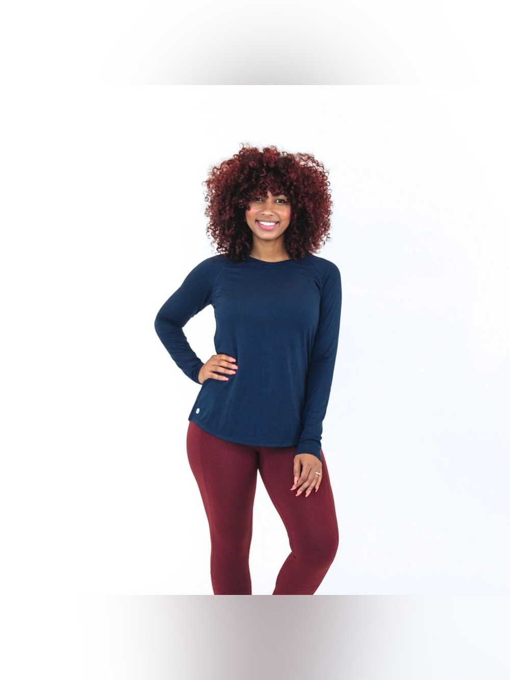 NWT Senita Athletics Tie Back Long Sleeve - Navy